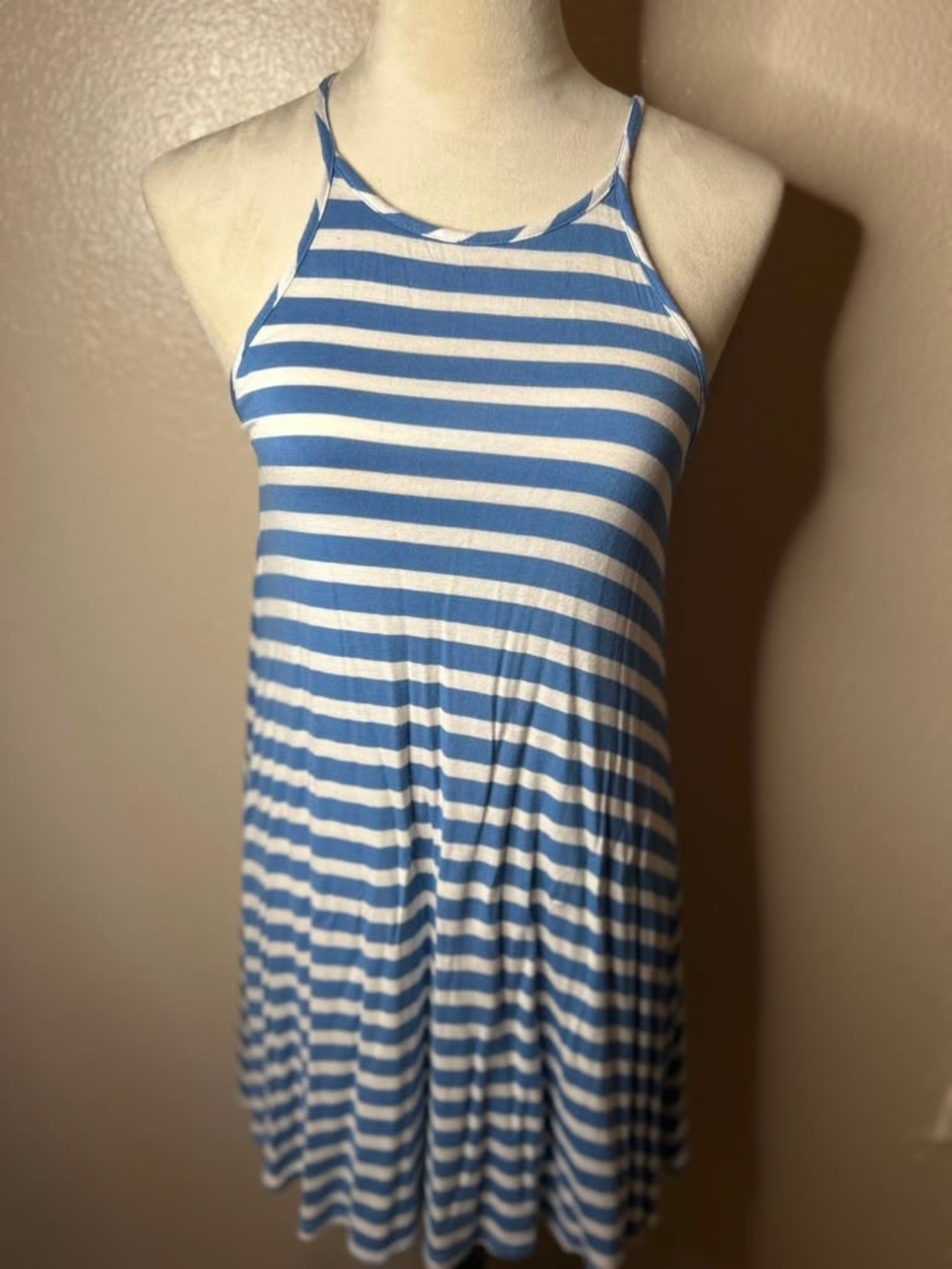 Blue and White Striped Sundress Size Small - Picture 9 of 12